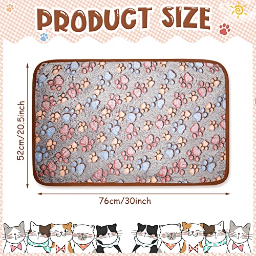 Tatuo 4 Pcs Fleece Dog Blankets for Puppy Cat, Black, 30 x 20.5 in, Paw - color: Black, size: 30 x 20.5 in