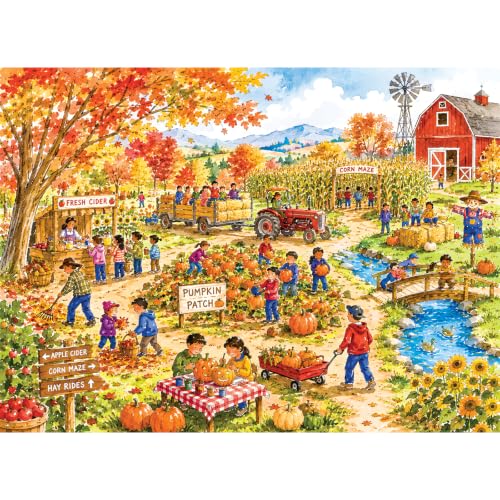 500 Piece Puzzles for Adults, Autumn Pumpkin Patch Jigsaw Puzzle 500 Pieces - color: Pumpkin Patch