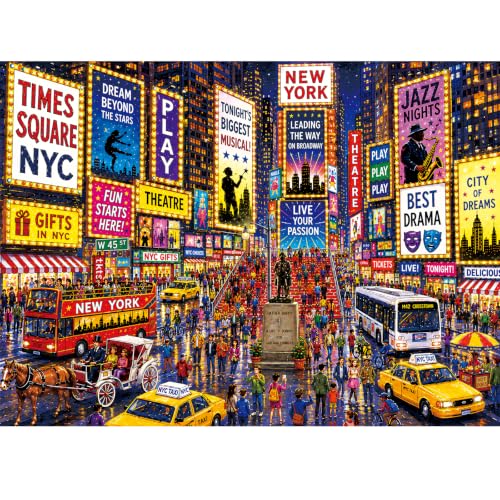 500 Piece Puzzles for Adults,New York City Times Square Jigsaw Puzzles - color: Times Square