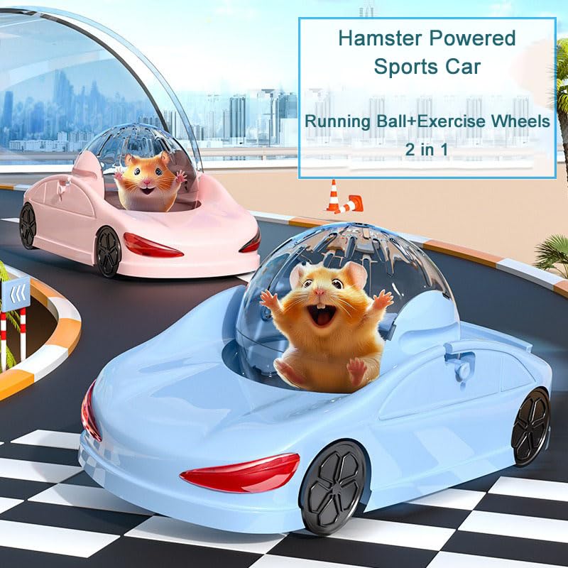 4.8 Inch Hamster Ball | 3-in-1 Hamster Car Toy (Pink)