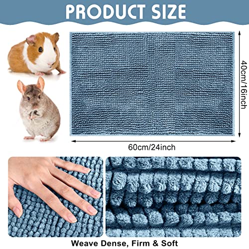 Amylove 4 Pcs Guinea Pig Cage Liner, 16 x 24 Inch, Blue - color: Blue, size: 16 x 24 Inch, style: Low Pile Chenille