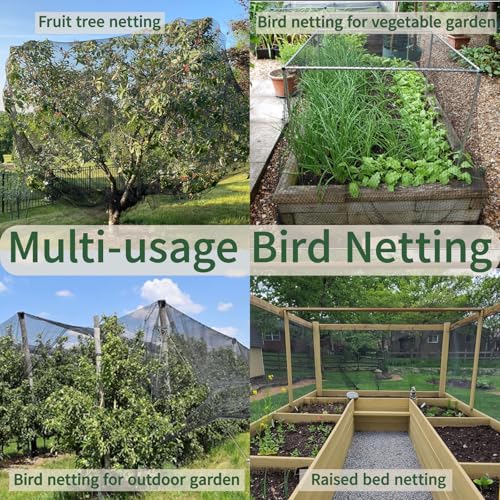10x50ft Bird Netting for Chicken Coop, 1/2" Mesh Chicken Netting Cover - size: 10x50FT-1/2"