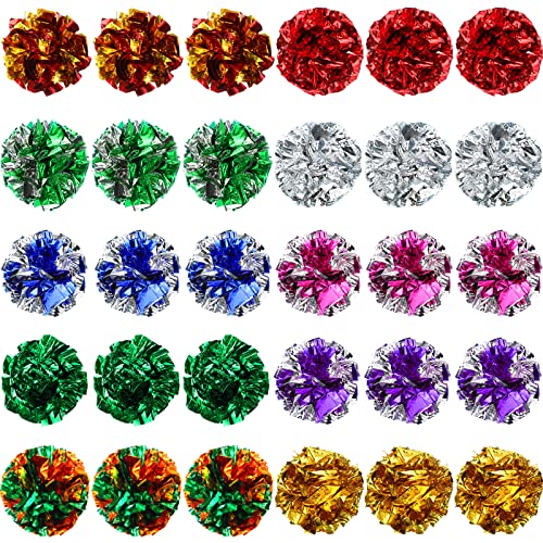 Silkfly 30 Pcs Cat Crinkle Balls Toys 2.36" Interactive Colorful