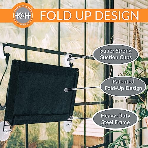 K&H Cat Window Perch, EZ Mount Double Stack Kitty Sill for Large Cats, Gray, 23 X 12 Inches (Pack of 6) - size: 23 X 12 Inches (Pack of 6), style: Double Stack