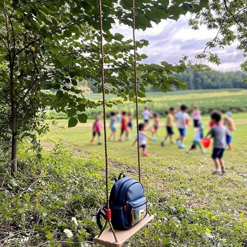 ZOENHOU 15.8 x 6.3 Inch Wooden Swing Seat, Hanging Wood Swings, Wooden Tree Swing with Adjustable 48 to 83 Inches Rope, 220 LB Capacity Sturdy Swings for Yard, Garden, Red Knot