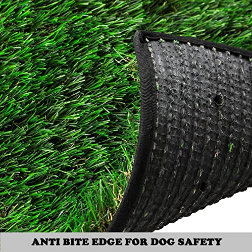 HQ4US 4LEGS Dog Grass Pad with Tray, Dog Litter Box with Artificial Grass - size: S 23”×16” for Dog＜ 19" Length