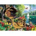 300 Piece Puzzles for Adults,Lake Cabin Jigsaw Puzzle for Adults Kids Elderly,Large Piece Countryside Puzzle for Kids Age 8-10 10-12,Challenging Landscape Puzzle,Family Game Great Gift 20.5x15in - color: Lake Cabin