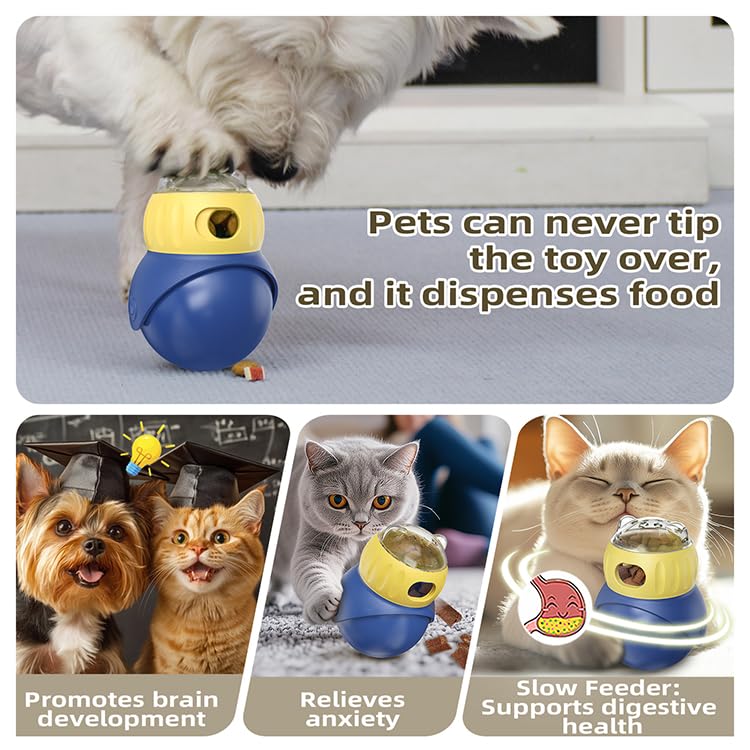 Cat Treat Dispenser Toy Interactive, Adjustable Puzzle Feeder Toys for Cats