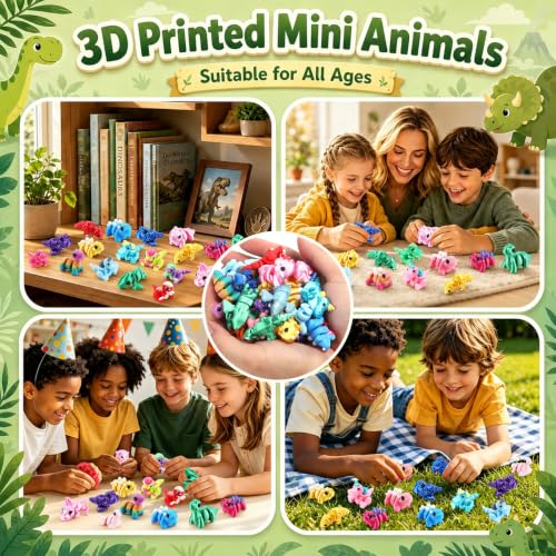 SCIONE 36 Pcs 3D Printed Dinosaur, Cute Desk Pets for Kids - style: 36-Dinosaurs