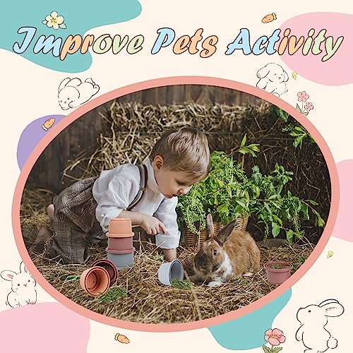 Stacking Cups for Rabbits, 8PCS Stackable Bunny Toys for Small Pets - color: Original