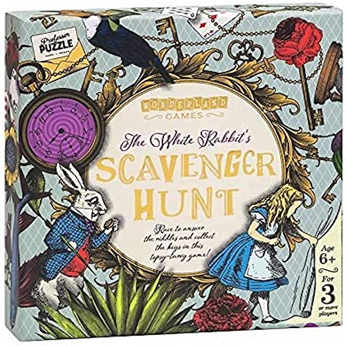 The White Rabbit's Scavenger Hunt by Professor Puzzle. - Alice in Wonderland Themed Treasure Hunt for The Whole Family. - style: White Rabbit