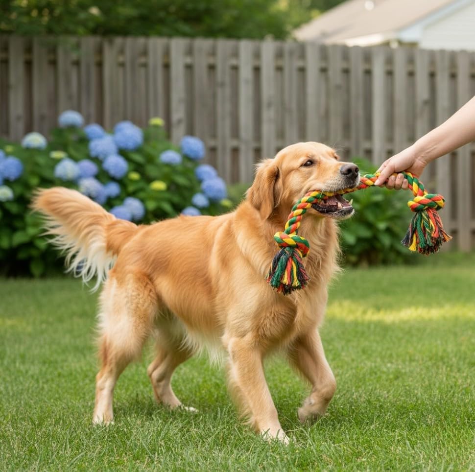 Figure-8 Rope Dog Toy for Large Dogs, Heavy-Duty Tug Toy - 2 Count - size: 2-Pack Set