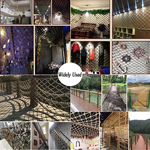 KACQIHTU Hemp Rope Net Child Safety Net Rope Fence Stairs Balcony Railings Garden Playground Safety Protection Rope Netting Climbing Net for Kids - size: 3.3X26.2ft