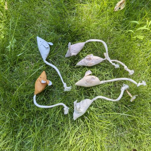 Catnip Mice Cat Toys, 6 Pcs Interactive Fabric Mouse Toys for Indoor Cats - size: Small
