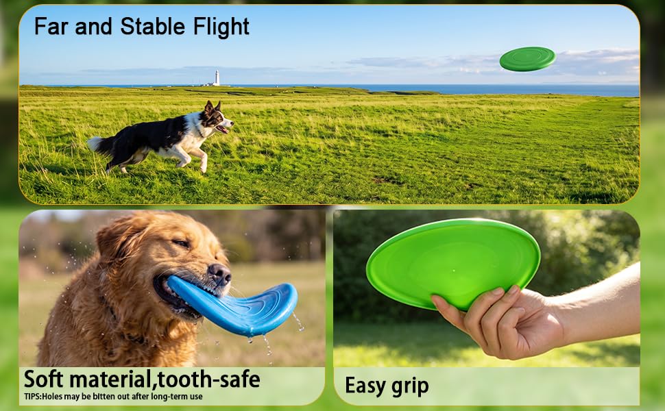 Dog Flying Disc, 2 Pack Dog Frisbee Toy Gift Set for Medium & Large Dogs - size: 2PC