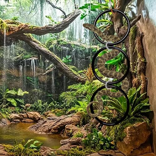 1 Set Snake Enrichment Toys Reptile Climbing Jungle Gym Ball & Enrichment Rings Exploring Exercise & Climbing Accessories for Corn Snakes Tank Accessories for Terrarium Enrichment Toys (Orange)
