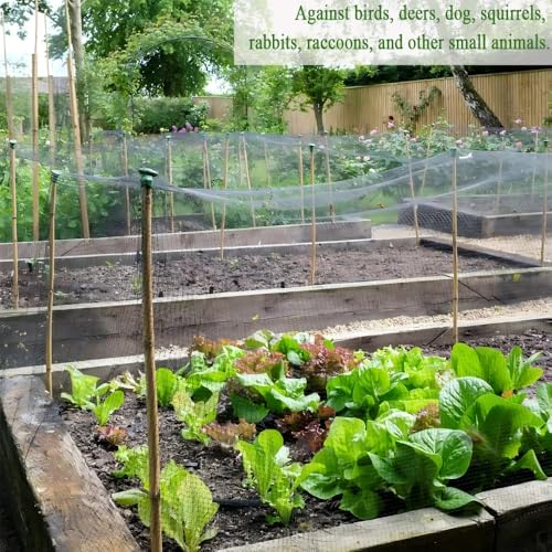 15x15 FT Bird Netting, 1/2" Mesh, Heavy Duty Garden Netting - size: 15x15FT-1/2inch