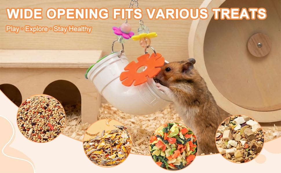 Rat Enrichment Toys, Interactive Foraging & Slow Feeder Toy with Hanging Design, Adjustable Mental Stimulation Puzzle for Rats, Hamsters, Parakeets, Preven ts Boredom