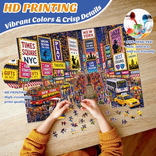 500 Piece Puzzles for Adults,New York City Times Square Jigsaw Puzzles - color: Times Square