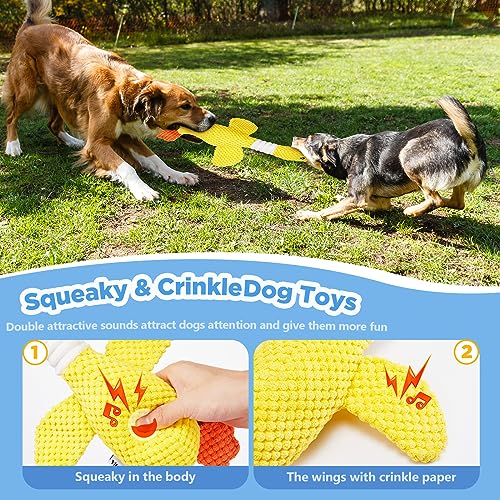 Vitscan Durable Dog Toys for Small Medium Large Dogs Aggressive Chewers - color: Yellow goose 1 pack - pineapple plush
