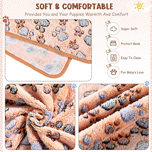 Tatuo 4 Pcs Fleece Dog Blankets for Puppy Cat, Mixed, 36 x 36 in, Paw - color: Mixed, size: 36 x 36 in