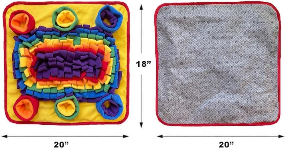 Interactive Dog Snuffle Mat for Mental Stimulation and Enrichment for Dogs, Pigs, Rabbits, and Other Pets (Rainbow) - color: Rainbow