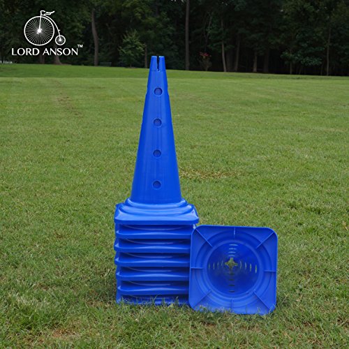 Dog Agility Hurdle Cone Set - Canine Training Set - Obedience, Rehabilitation - 16 Cones and 8 Rods - size: 16 cones / 8 rods