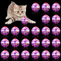 24 Piece Light Up Cat Balls Ghost Hunting Equipment, Indoor Motion-Activated Magic Cat Ball, Plastic Glowing Pet Toys