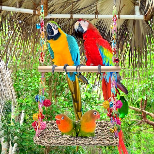 Bird Swing Toys Coolrunner Bird Hammock Bed Hanging Swing Nest Cotton