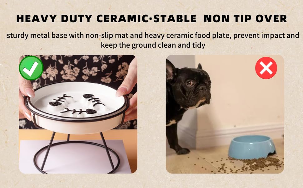 Ceramic Elevated Cat Bowls Set, Anti Vomit, Removable Dishes, Pink & Blue - color: Pink+Blue