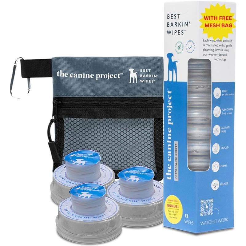 BARKIN' Wipes – On-The-Go Individual Micellar Water Dog Wipes - 12Pk - size: 12-Pack