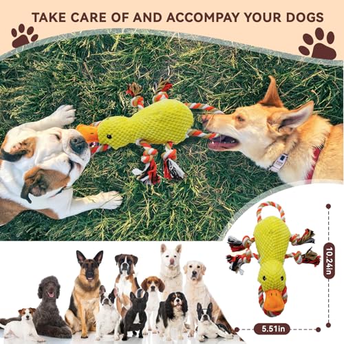 YZHDUXIU Tug of War Dog Toy, Squeaky Dog Toys Interactive Duck Puppy Toys - color: Yellow Duck