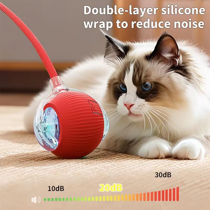 2025 Interactive Cat Toys for Indoor Cats - Toys Ball with Tail, Realistic Bird Chirping, Smart Obstacle Avoidance and Auto Restart,Cat Puzzle Toys for Bored Indoor Adult Cats and Dog (Yellow) - color: YELLOW
