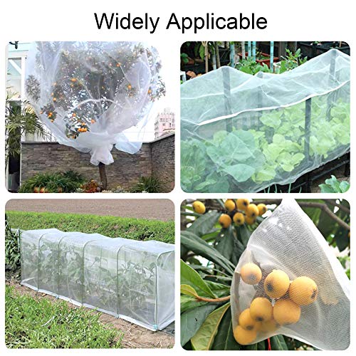 Unves 8x10ft Garden Netting, White Mosquito Net Insect Mesh Bird Netting - size: 8 x 10 Ft x 1 pc
