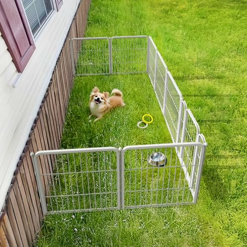 FXW Rollick Dog Playpen, Indoor, Yard & RV Camping, 24" H, 8 Panels - color: White, size: 24"H