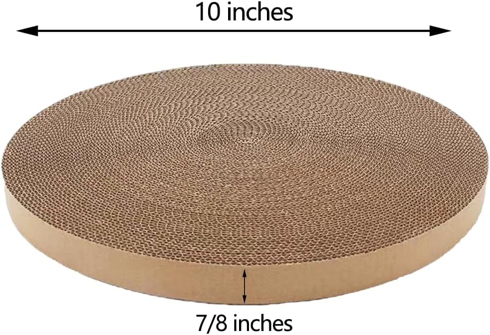 Round Cat Scratcher Replacement Pads (2, Cardboard, 10 * 10inch) - color: Cardboard