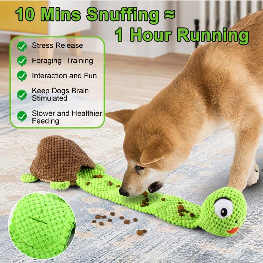 Letsmeet Dog Squeak Toys Dogs Enrichment Treat Dispensing Puzzle Toys Interactive Dog Toys for Large Medium Small Dogs - style: Turtle