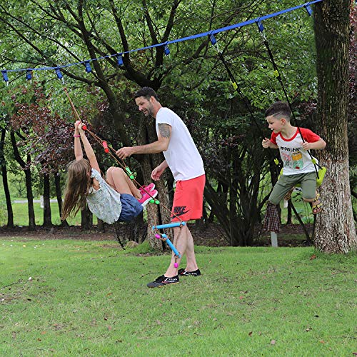 Rainbow Craft 6.6FT Ninja Rope Ladder, PP Material, Kids Obstacle Course