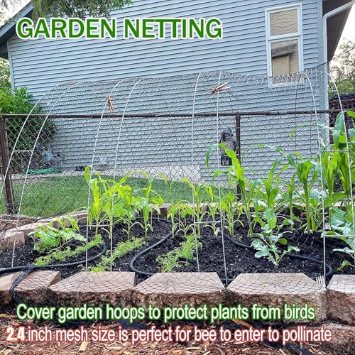 Bird Netting for Chicken Coop Run, 25x50 Ft Heavy Duty Poultry Netting - size: 2.4", 25' x 50'