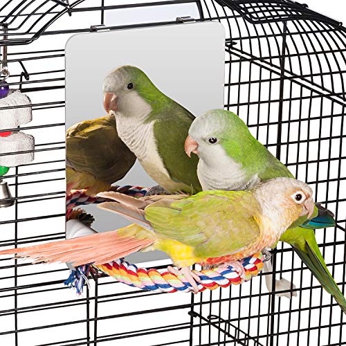Colorday 7" Bird Mirror with Rope Perch, Medium - size: Medium