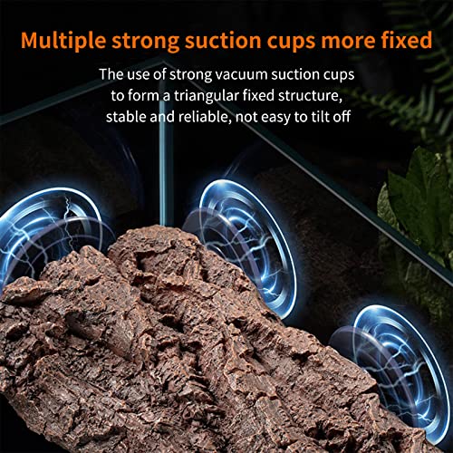 BigTron Turtle Floating Basking Platform - Artificial Bark Decor, Ideal for Aquariums, Terrace Fish Tanks, 3 pcs Suction Cups Included for Easy Installation Resting Terrace for Terrapins (Brown) - color: 8.6*5.1*1.6 Inches Brown