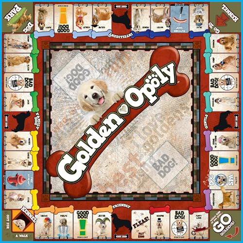 Late for the Sky Golden Retriever-Opoly Board Game, Strategy Fun