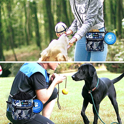 PetAmi Hands Free Dog Treat Pouch for Training and Walking, Camo Blue - color: Camo Blue