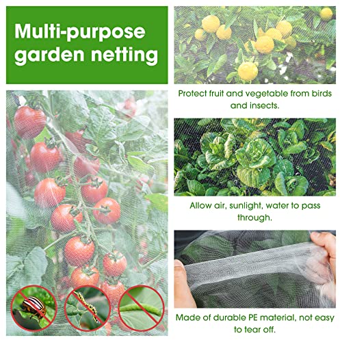 Unves 8x10ft Garden Netting, White Mosquito Net Insect Mesh Bird Netting - size: 8 x 10 Ft x 1 pc