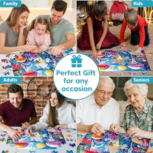 Colorful Puzzles for Kids Ages 4-8 100 Pieces Jellyfish Puzzles - color: Jellyfish
