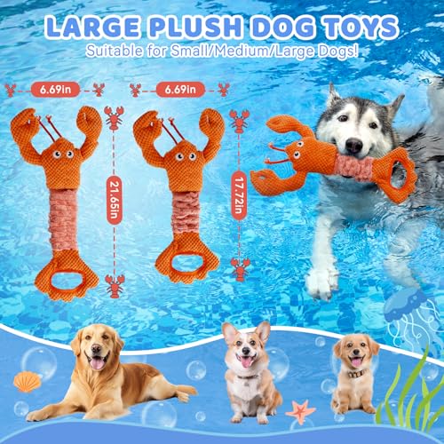YZHDUXIU Tug of War Dog Toy Squeaky Dog Toys Interactive Lobster Puppy Toys - color: Orange Lobster