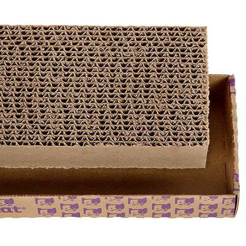 SmartyKat Super Scratcher Corrugated Cat Scratcher and Scratch Pad for Cats, Catnip Infused with Catnip, Scratchers for Indoor Cats and Kittens, Cardboard Scratching Post (Pack of 12) - size: (Pack of 12), style: Rectangle Scratcher