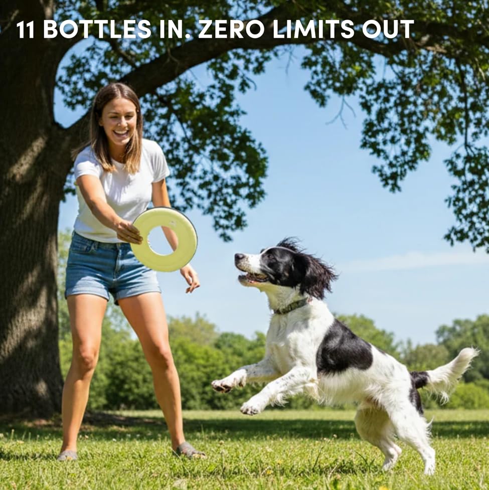 OllyDog Mini Super Flyer, Dog Flying Disc – Floating Fetch Toy, Soft on Teeth, Eco-Friendly Recycled Material, Lightweight, for Small & Medium Dogs (Sol, 9") - color: Sol