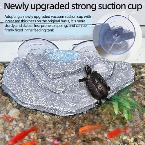 Tfwadmx Turtle Basking Platform Floating Resting Terrace Dock Stone,Grey - color: Grey：s