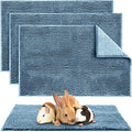 Amylove 4 Pcs Guinea Pig Cage Liner, 16 x 24 Inch, Blue - color: Blue, size: 16 x 24 Inch, style: Low Pile Chenille